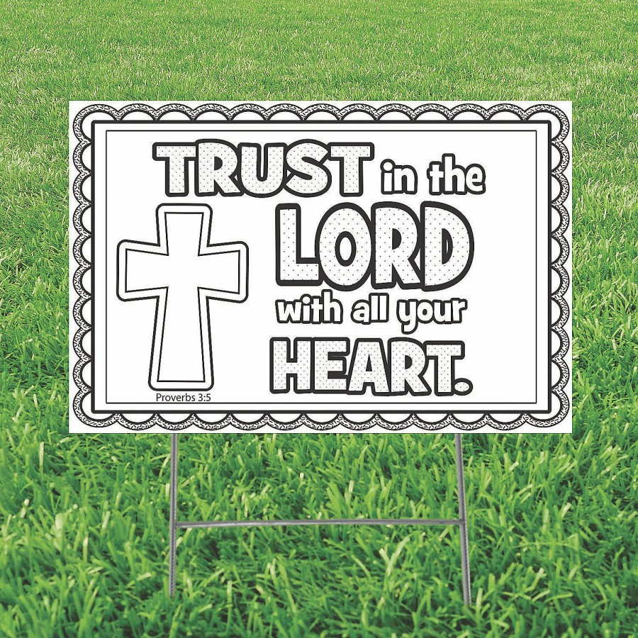 Signs * | Best Pirce Color Your Own Trust In The Lord Yard Sign