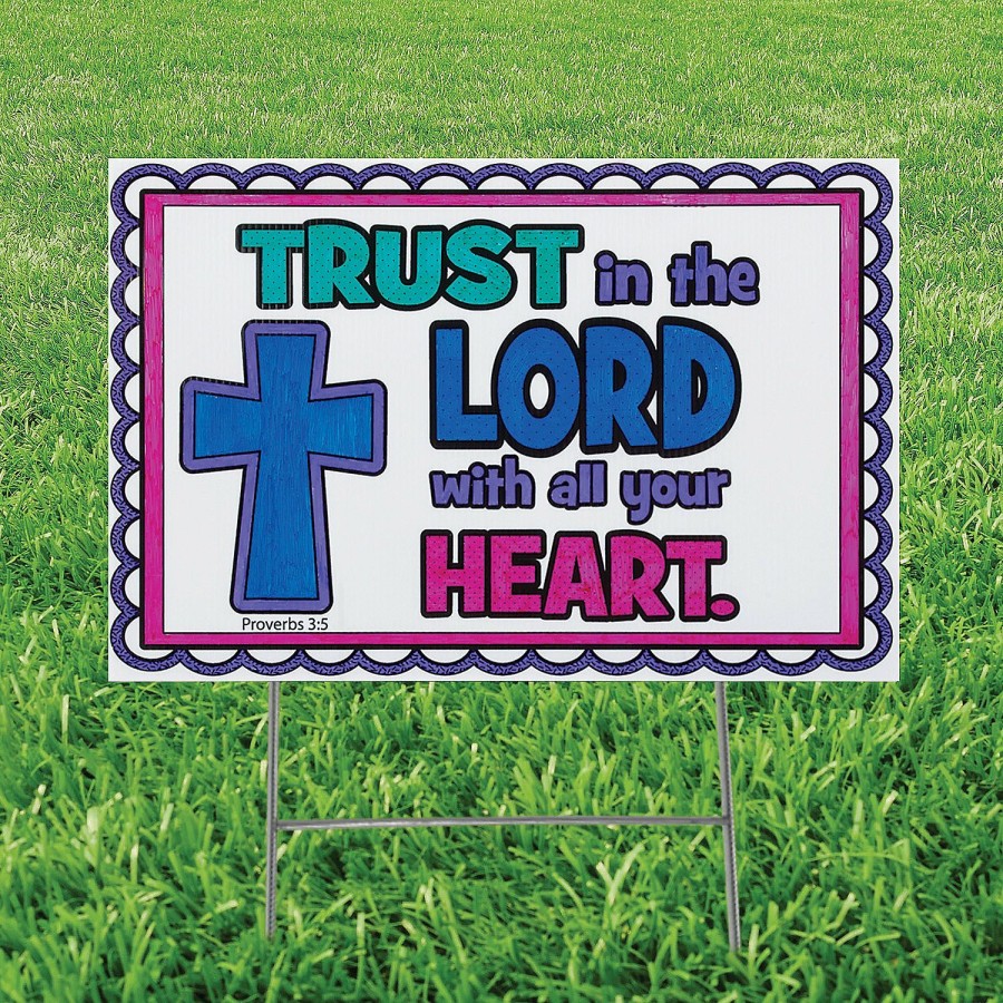 Signs * | Best Pirce Color Your Own Trust In The Lord Yard Sign