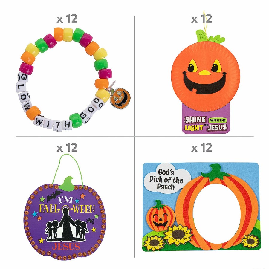 Signs * | Top 10 Fall-O-Ween Jesus Craft Kit Assortment Makes 48