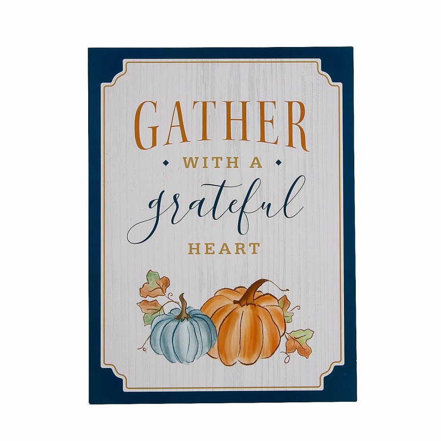 Signs * | Best Reviews Of Gather With A Grateful Heart Sign