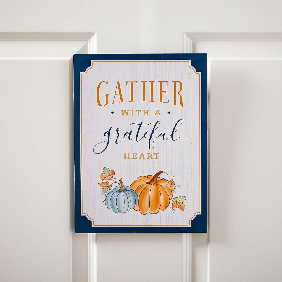 Signs * | Best Reviews Of Gather With A Grateful Heart Sign