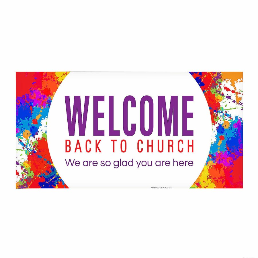 Banners * | Best Pirce Welcome Back To Church Banner Medium