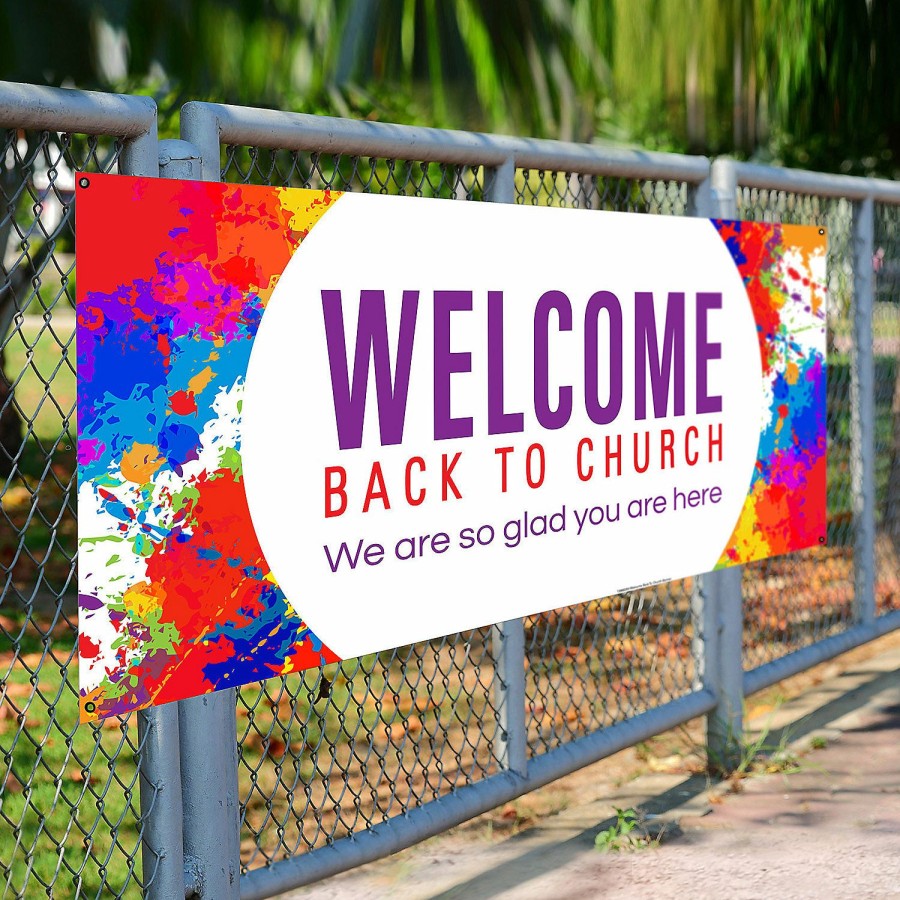 Banners * | Best Pirce Welcome Back To Church Banner Medium