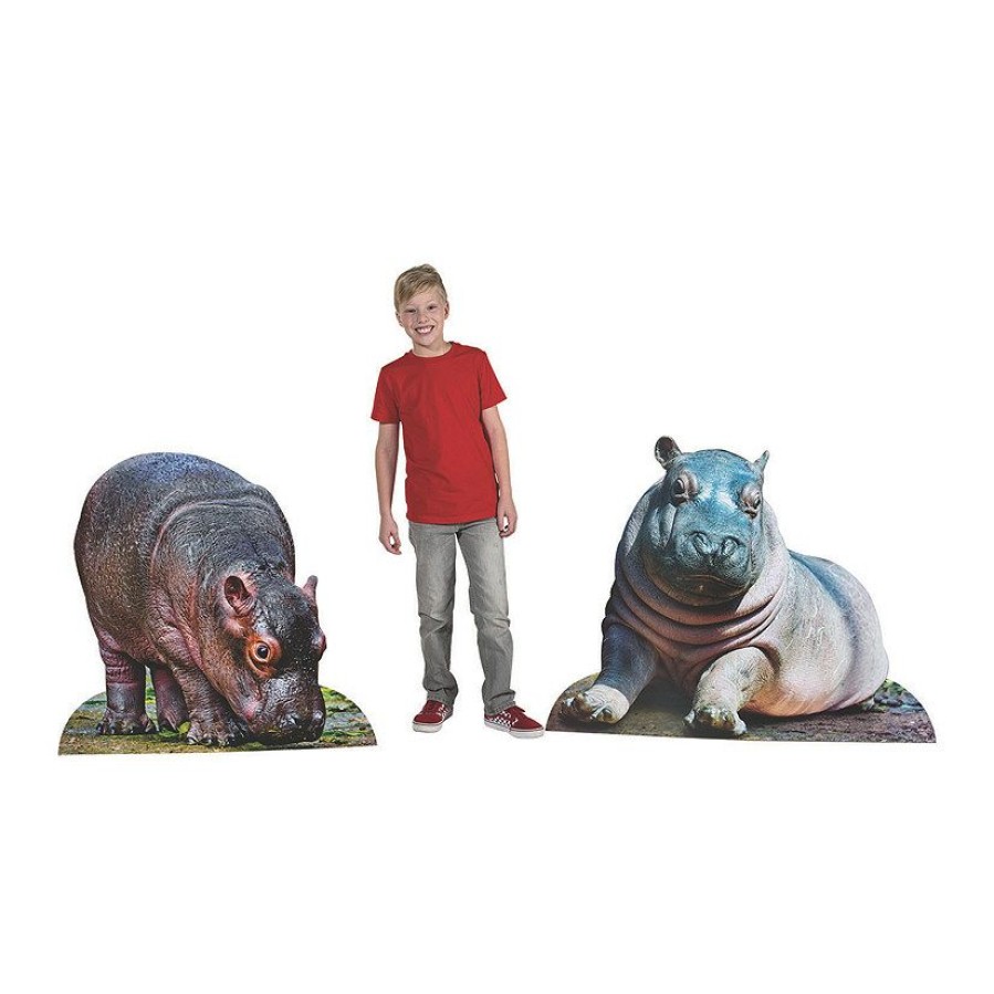 Cardboard Cutouts * | Promo Rainforest Baby Hippo Stand-Ups 2 Pc.