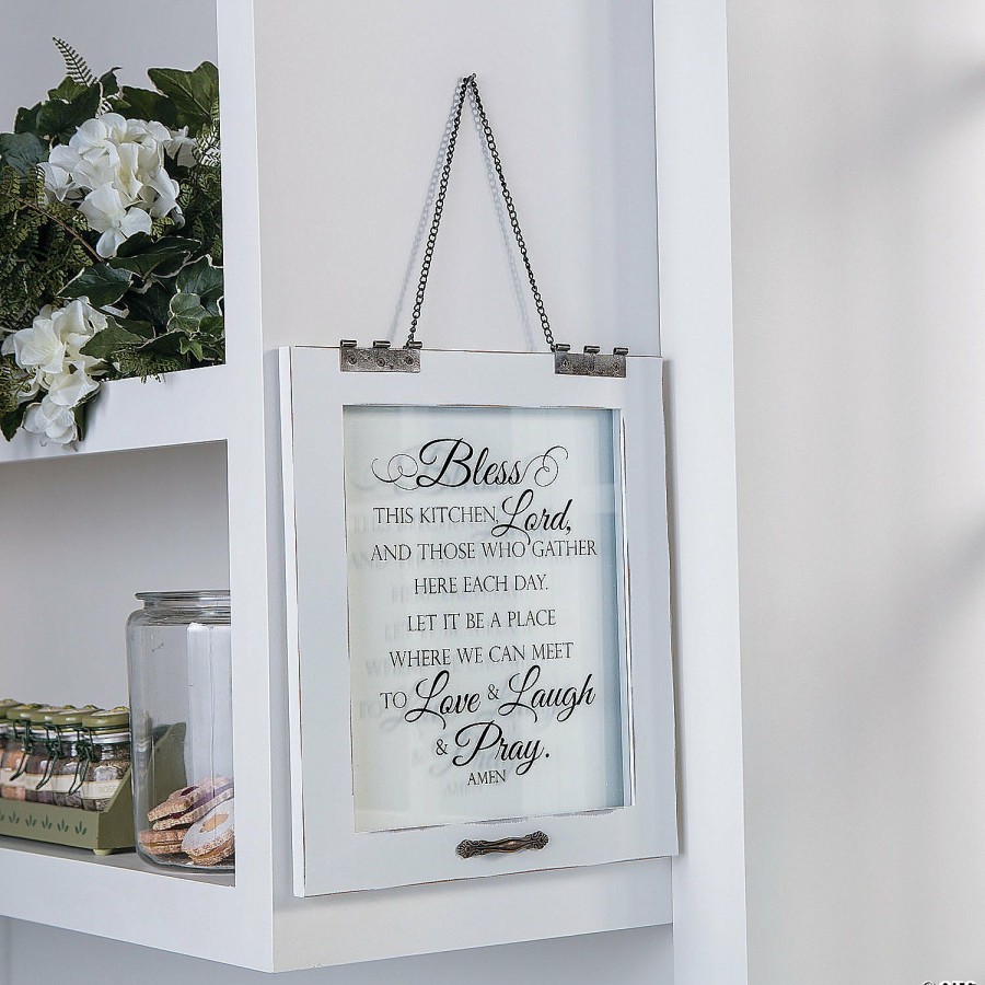 Signs * | Discount Bless This Kitchen Window Pane Sign