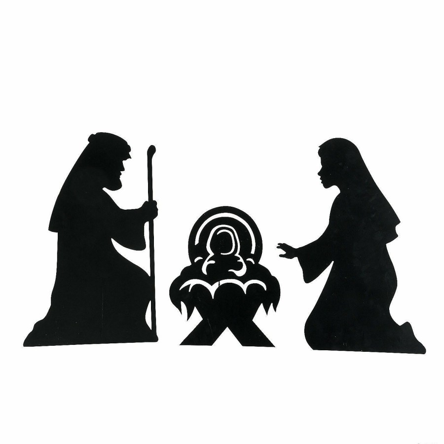 Yard Signs * | Cheap Silhouette Nativity Outdoor Yard Sign Set