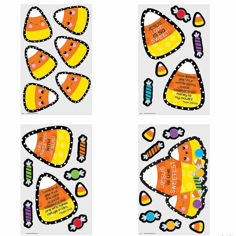 Door Decorations * | Best Deal Halloween Religious Candy Corn Door Decorating Kit- 4 Pc.