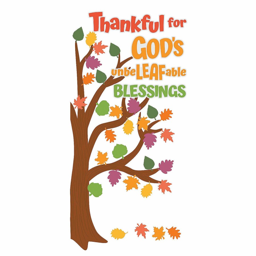 Door Decorations * | Top 10 Faith Thankful Tree Door Decoration Set 13 Pc.