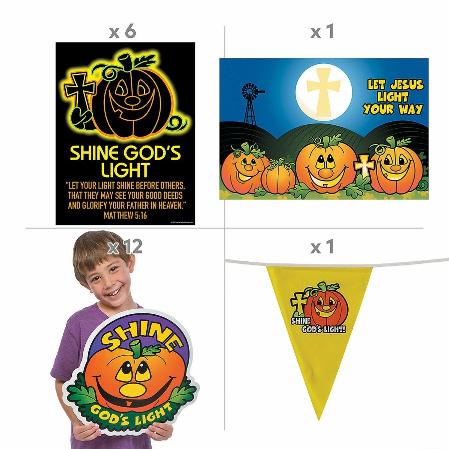 Decorating Kits * | Hot Sale Christian Pumpkin Classroom Decorating Kit 25 Pc.