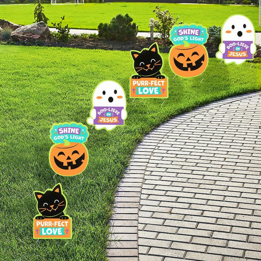 Yard Signs * | Coupon Religious Halloween Sidewalk Yard Signs 6 Pc.