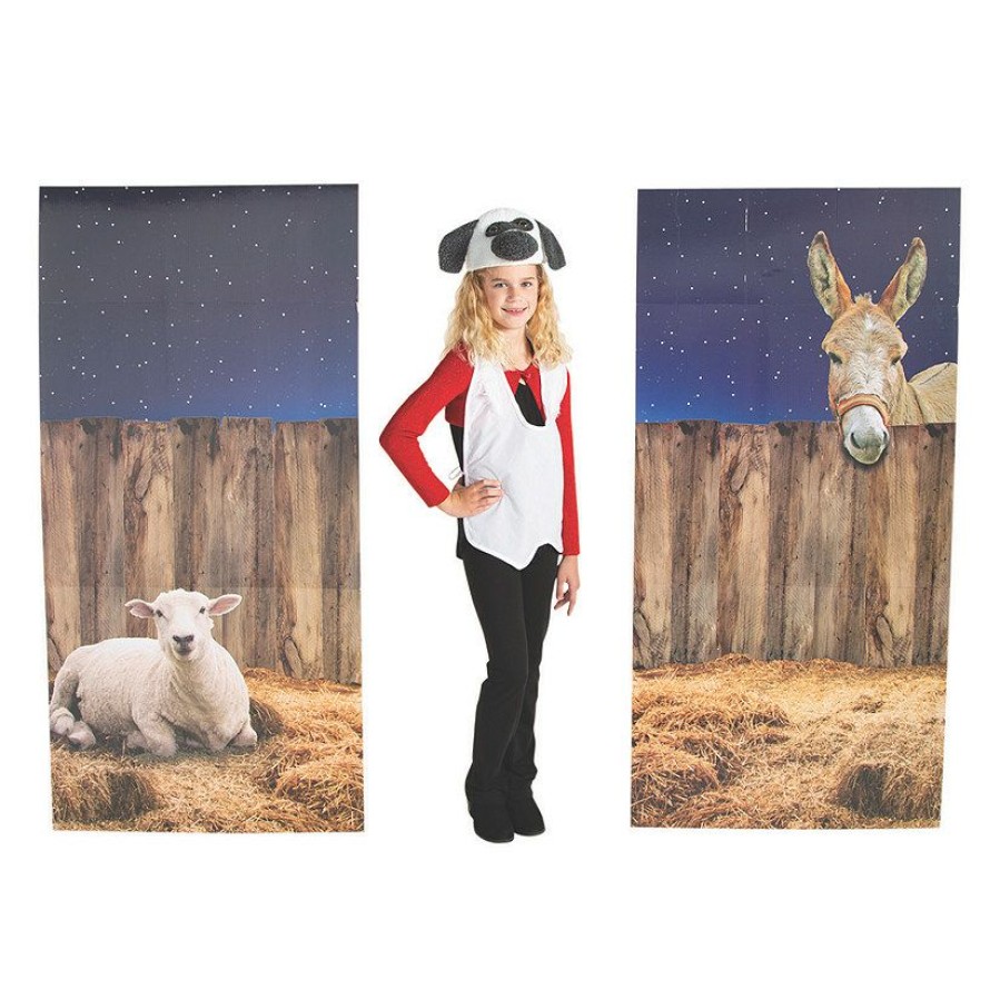 Backdrops & Scene Setters * | Outlet Nativity Pageant Backdrop Panel Cardboard Stand-Ups 2 Pc.