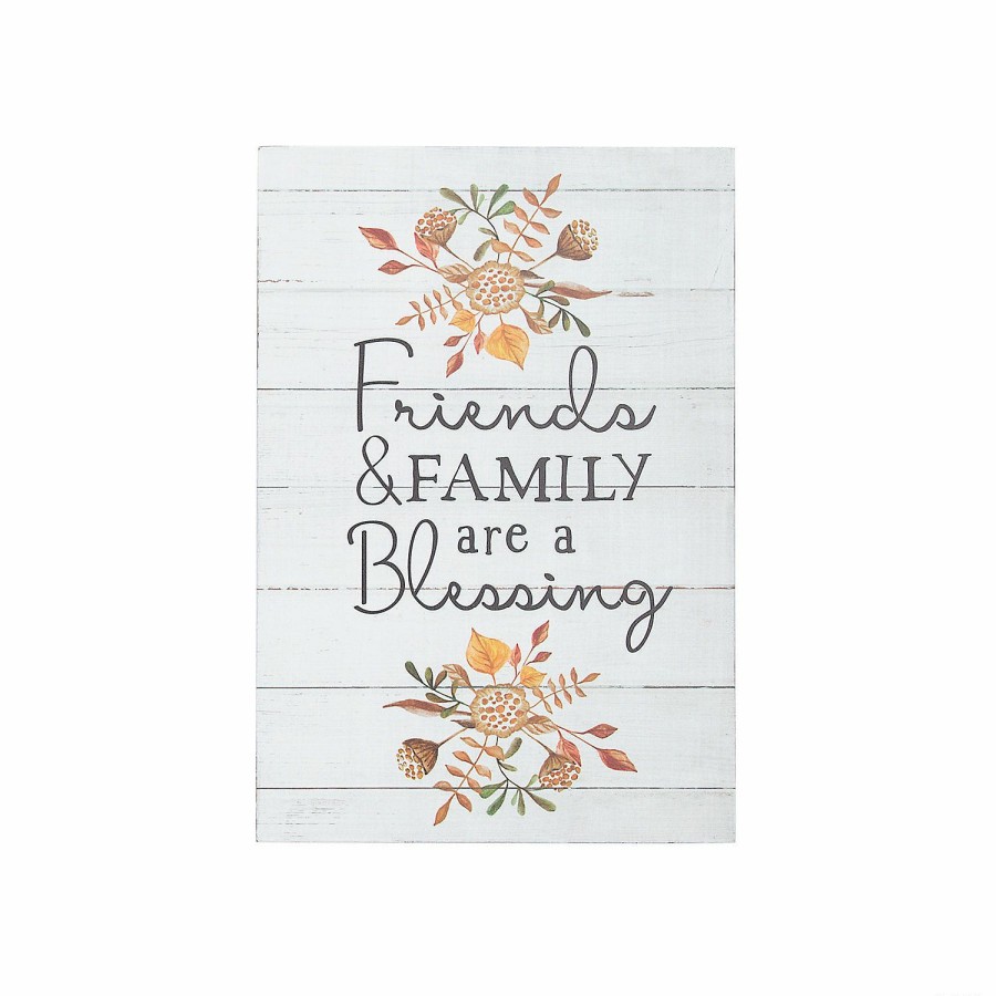 Signs * | Cheapest Cottagecore Friends & Family Are A Blessing Wall Sign