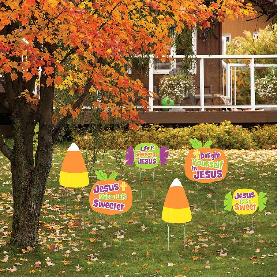 Signs * | Wholesale Religious Halloween Mini Yard Signs Set 6 Pc.