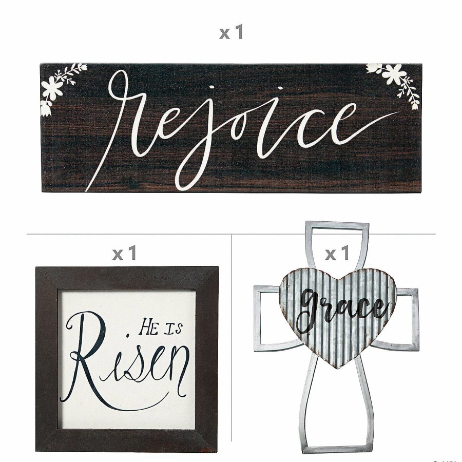 Signs * | Top 10 Positively Simple He Lives Home Decorating Kit 3 Pc.