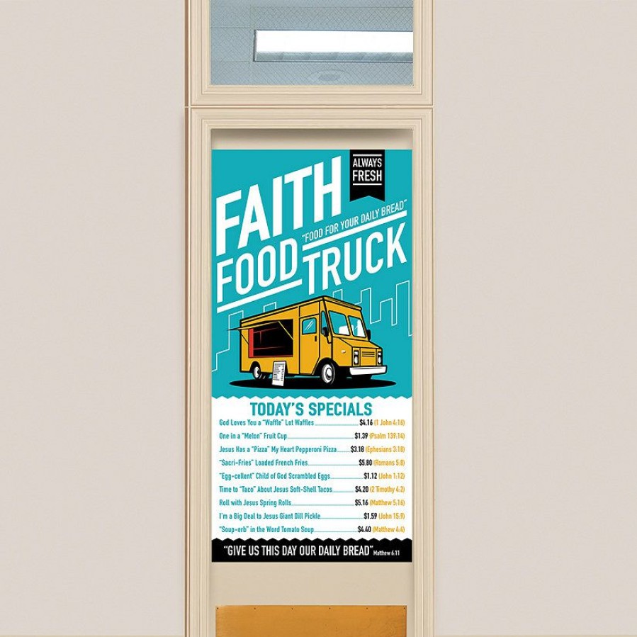 Door Decorations * | Wholesale Food Truck Vbs Food Menu Door Banner