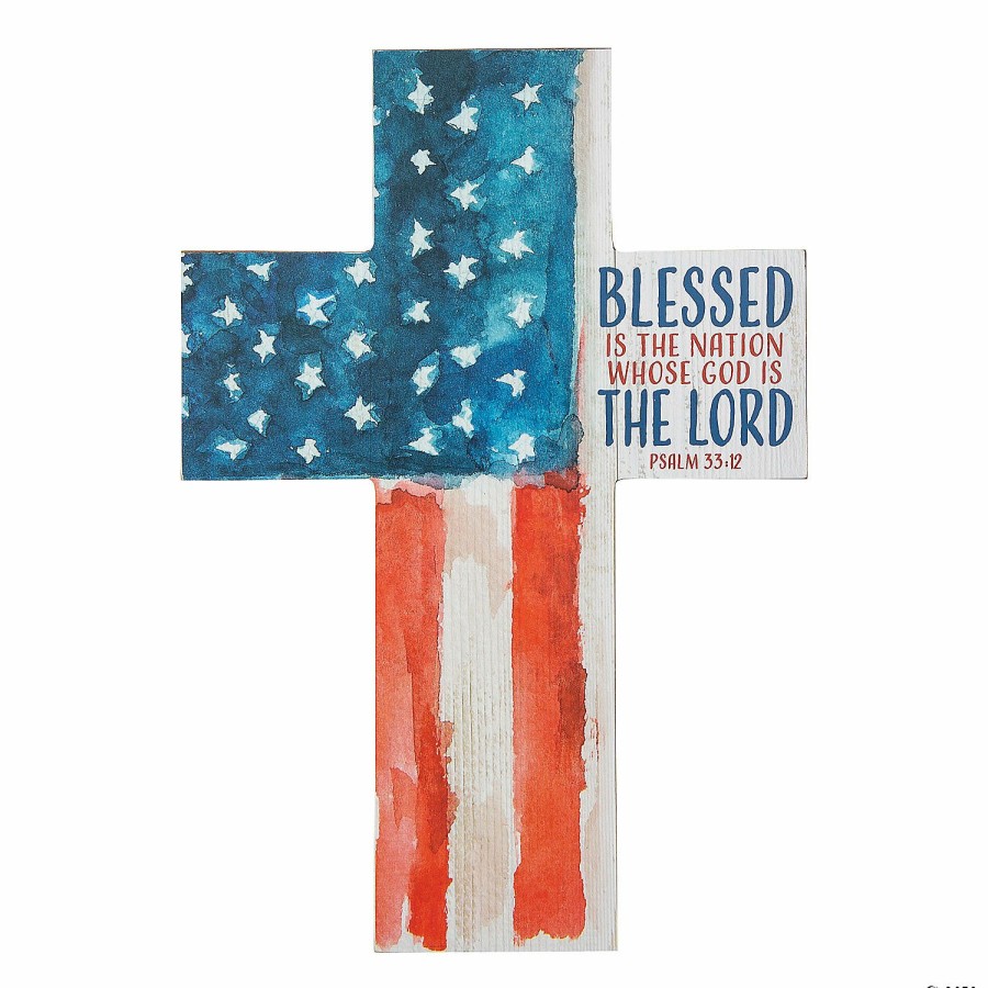 Signs * | New Patriotic Cross Wall Sign