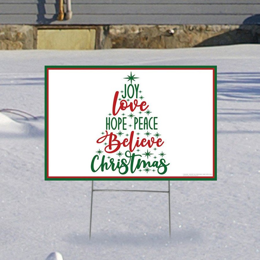 Yard Signs * | Buy Believe In Christmas Yard Sign