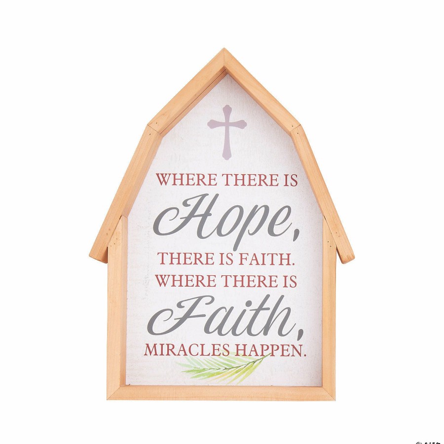 Signs * | Discount Where There Is Hope There Is Faith Tabletop Sign