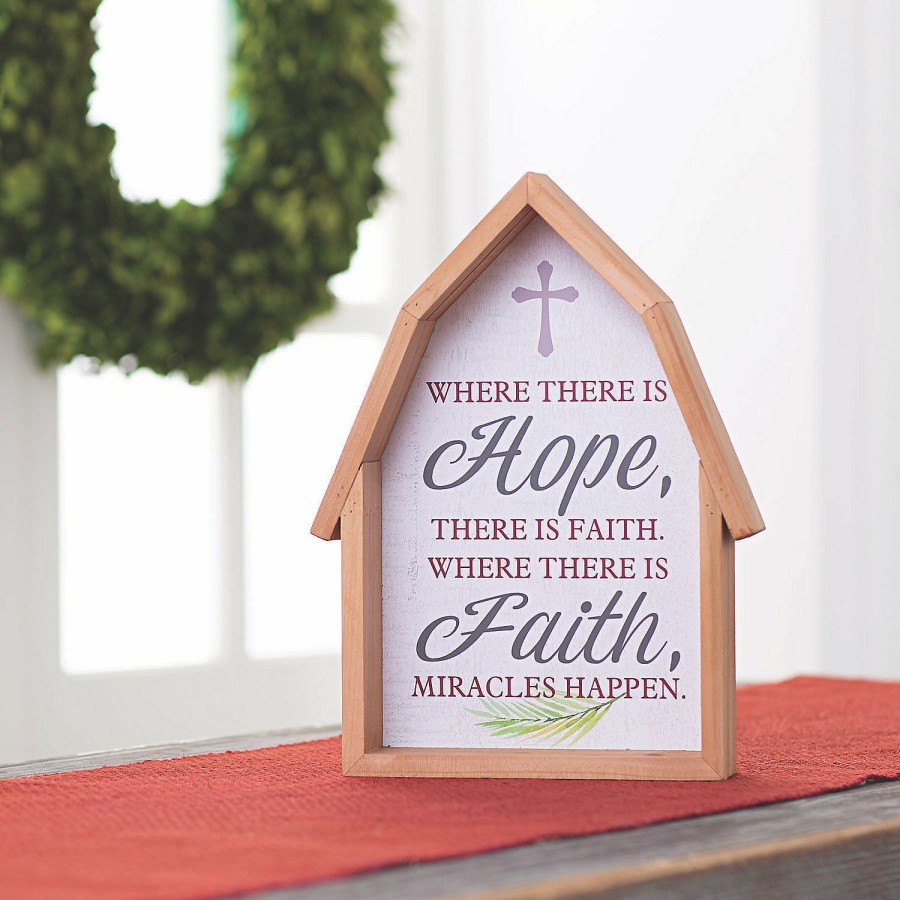 Signs * | Discount Where There Is Hope There Is Faith Tabletop Sign